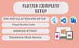 install setup flutter sdk vs code android studio on windows