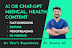 fact check ai medical and health content, ai content editing and proofreading