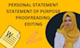 proofread and edit your personal statement statement of purpose