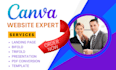 design canva website, template, flyer, pdf, presentation