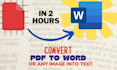 convert scan images, jpeg, pdfs to editable documents using ocr