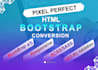 develop responsive websites using HTML CSS javascript bootstrap tailwindcss