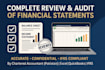 prepare, audit and review of financial statements