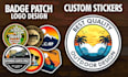 create custom stickers vintage badge patch circular round logo
