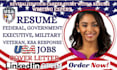 write federal, USA jobs, military, ksa, veteran, canada, law, executive resume