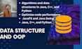 data structure and oop tasks in c, java, javascript, and python