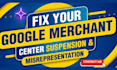 fix your google merchant center misrepresentation, fix gmc shopify wordpress