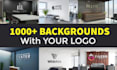 professional virtual zoom background with custom logo design