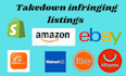 report to remove copyright listening from shopify etsy ebay walmart under dmca