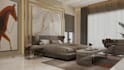design a modern bedroom interior with realistic 3d
