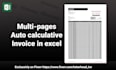 design multipage auto calculative invoice in excel
