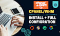 do the full setup of whm, cpanel setup, dns setup, fix issue