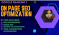 boost your website with expert on page SEO optimization