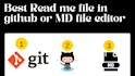 github readme md and markdown documentation for your project