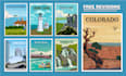 create a travel poster design art deco with a vintage style