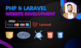develop PHP laravel website and fix PHP laravel bugs