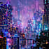 draw a cyberpunk synthwave city for you