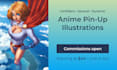 create confident sensual anime pin up illustrations