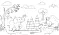do unique line art 2d cartoon illustration