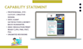 design a professional and stunning capability statement within 6 hours