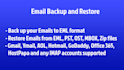 import or export eml pst ost mbox zip formats email backup and restore