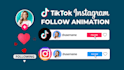 create instagram and tiktok follow animation