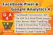 setup facebook pixel conversion API google analytics 4 ecommerce tracking on GTM