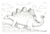 illustrate dinosaurs in cartoon style