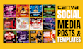 create social media post design facebook ads instagram posts and canva templates