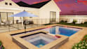 design swimming pool, spa, house, structure, kitchen, garden