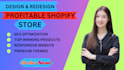 setup profitable shopify website or shopify store design