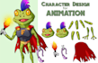 create vector cartoon character design for animation and game