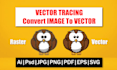 vector tracing logo and redraw raster to vector images
