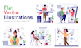 create unique flat vector illustrations
