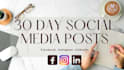 be your insta and meta or linkedin posts graphic designer for 30 days