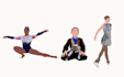 vector illustration portrait athletics figures minimalist