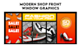 design modern shopfront or storefront window graphics