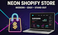 design profitable neon shopify store shopify website neon dropshipping store