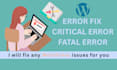 fix wordpress issues, errors, bugs,critical and fatal problems