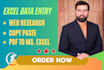 do accurate excel data entry and typing jobs in a modest price