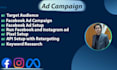 run facebook ad,ads campaign and ads manage