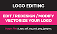 edit, redesign, redraw, modify, fix, vectorize your logo