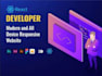 be your frontend web developer using react, HTML, CSS, bootstrap, javascript
