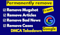 permanently remove mugshots,bad news,cases,articles,delete negative links google