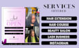 design nice hair extension, beauty and social media flyer