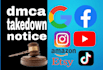send dmca takedown notice to remove copyright,violating data