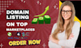 list your domain on marketplace domain listing sales page