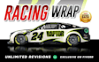 design unique racing car wrap, livery racing car,vehicle wrap design