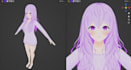 create 3d character model for game, vtuber anime shading