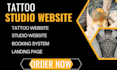 design tattoo studio website with booking feature, tattoo, piercing website
